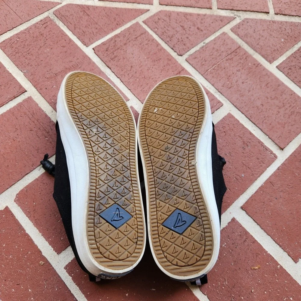 Sperry Top-Sider Crest Vibe Black Canvas Memory Foam Slip On Sneakers Womens